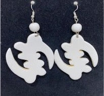 Large Bone African Symbol Gye Nyame Earrings