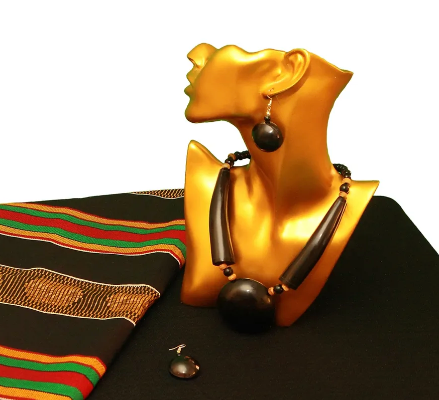 Black Wooden - Necklace & Earring Set