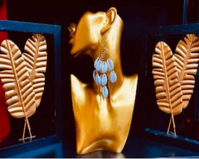 "S" Swirled Cowrie Shell Earrings