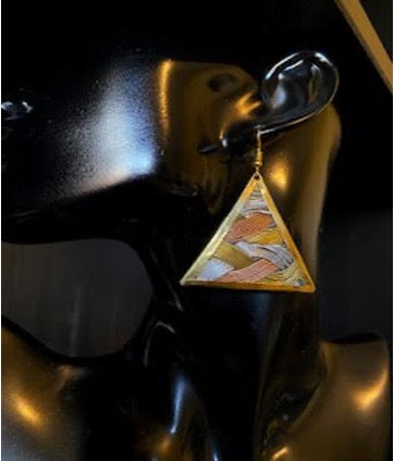 Triangle Shaped Tricolor Earrings